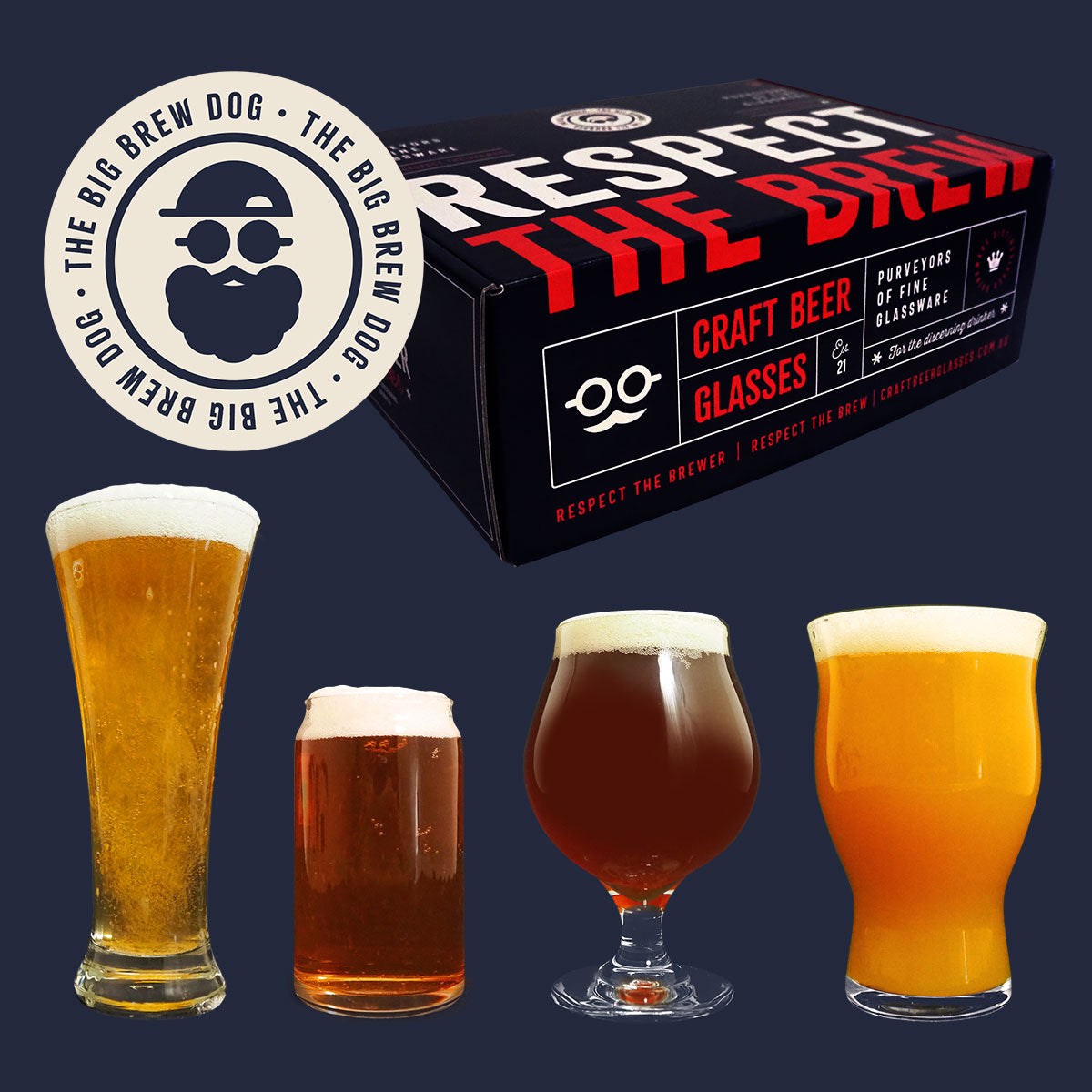 The Big Brew Dog - Craft Beer Glass Set